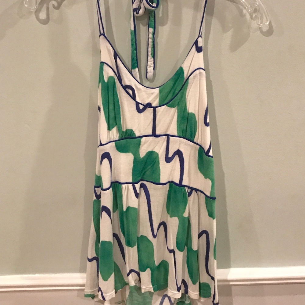 Blue and green Anthro halter top